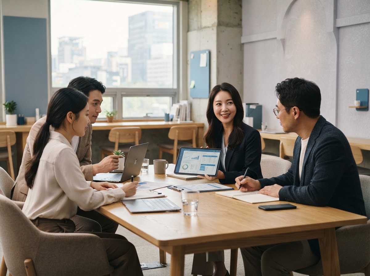Market Learning Community 플랫폼을 사용하여 이동 중 시장 데이터를 확인하는 장면